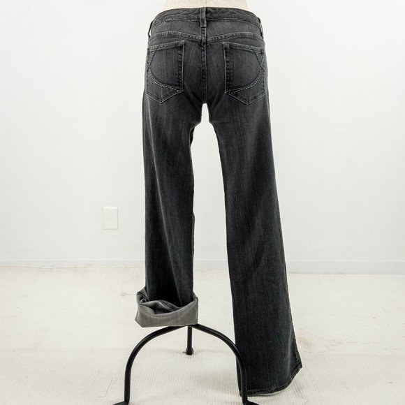 Trina Turk 2 Cotton Boot Cut Flare Jeans Black - Picture 4 of 10